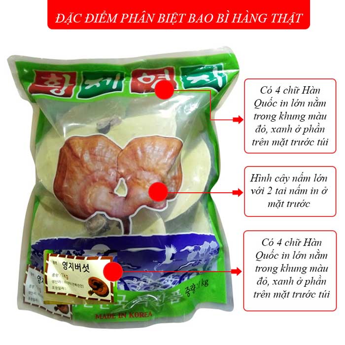Nấm linh chi Hàn Quốc loại thượng hạng